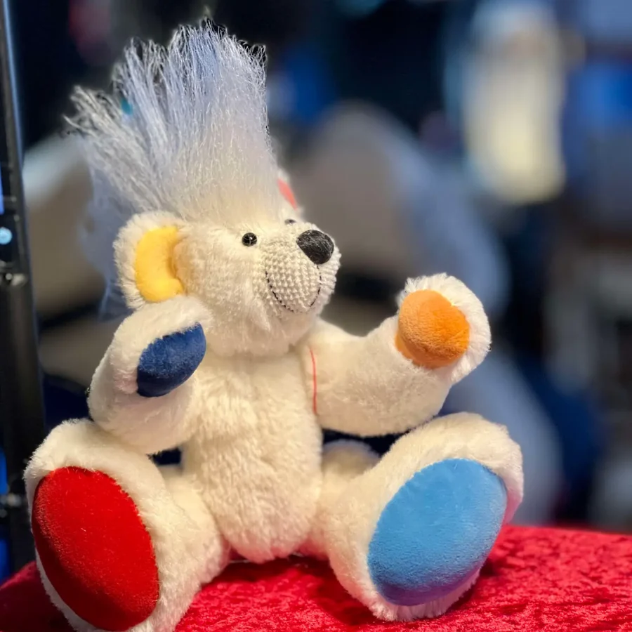Teddy, weiß-bunt Teddy, weiß-bunt